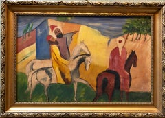 Rare Large Modernist Hungarian Oil Painting