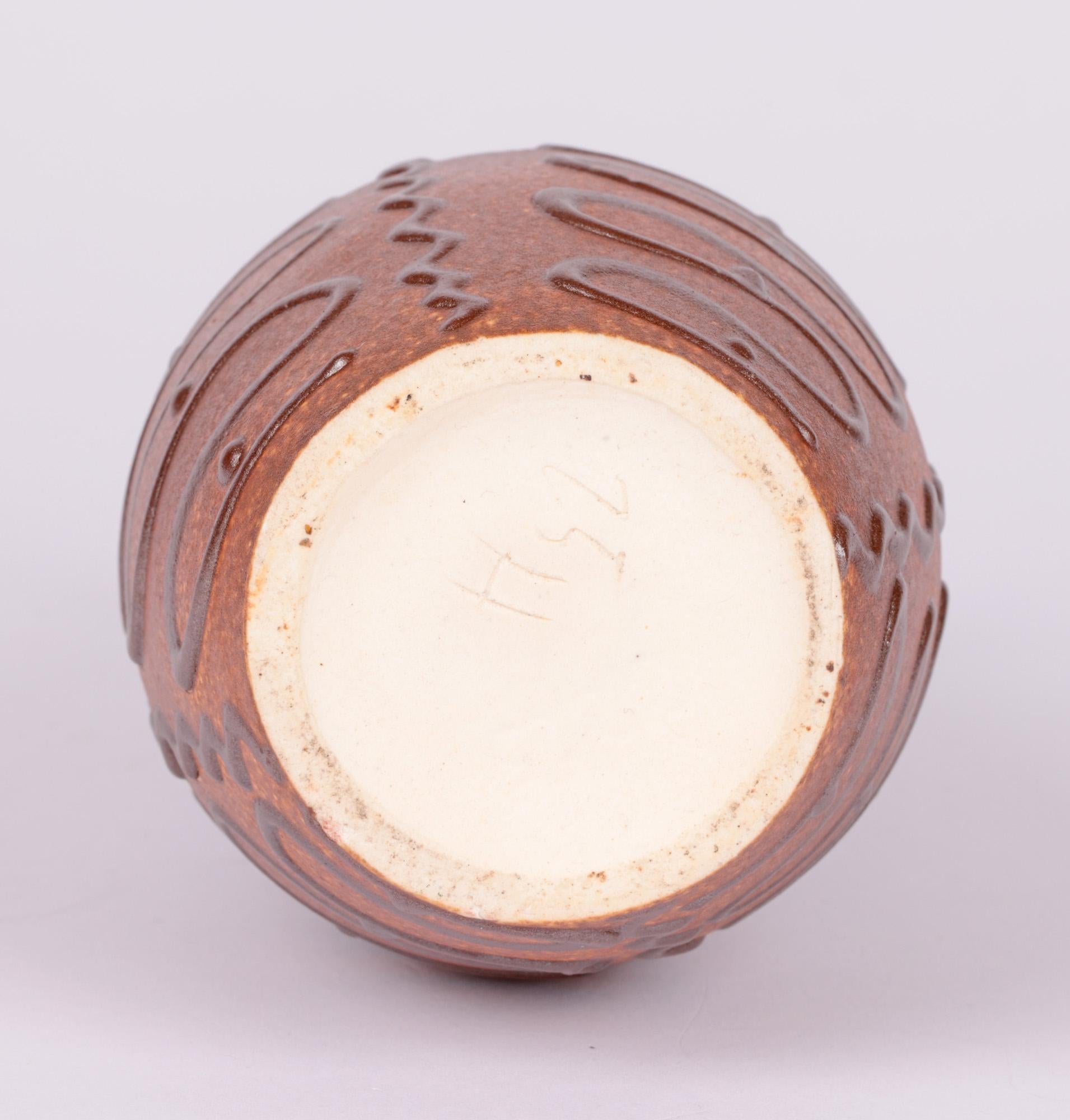 Emons Söhne Keramik Mid-Century Slip Trailed Art Pottery Vase For Sale 4