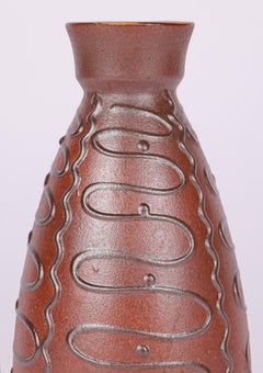 Emons Söhne Keramik Mid-Century Slip Trailed Art Pottery Vase