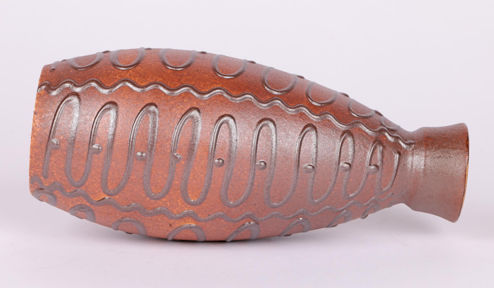 Emons Söhne Keramik Mid-Century Slip Trailed Art Pottery Vase For Sale 1
