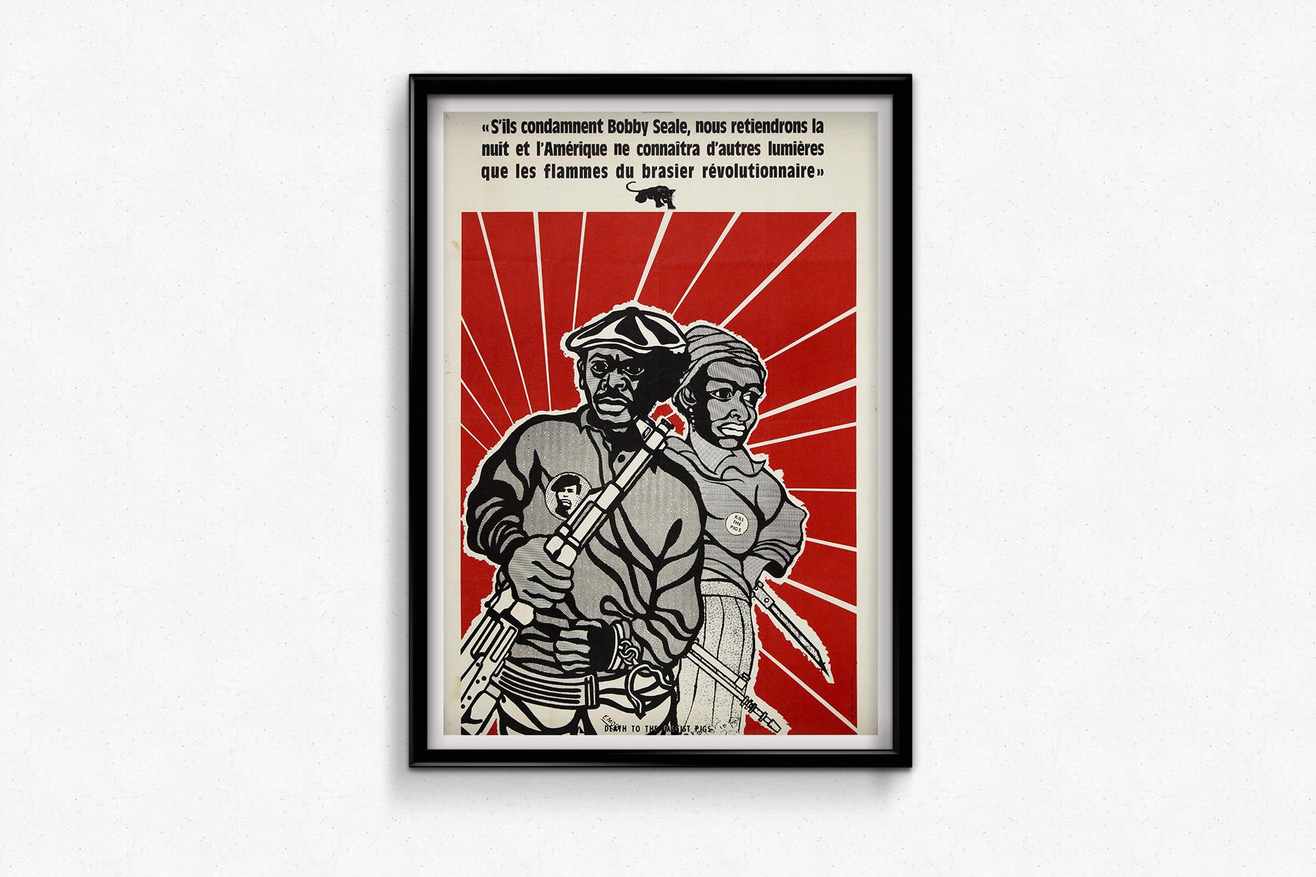 Circa 1970 Original poster by Emory Douglas - Black Panthers - Fascist Pigs For Sale 3