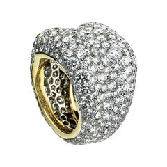 Chunky Ring, von Fabergé Emotion, 18 Karat Gelb- und Weißgold mit Diamanten besetzt
