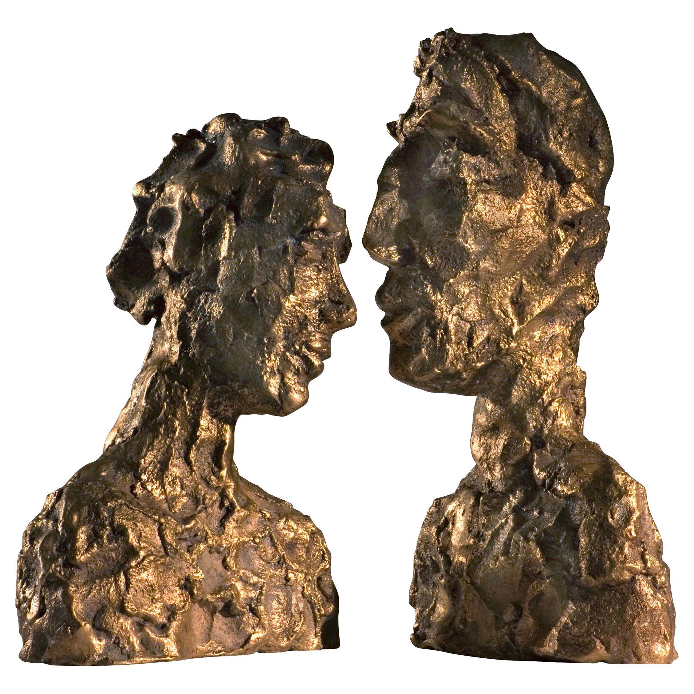 Sculpture contemporaine en bronze brut du 21e siècle, "Emotion" de Margit Wittig