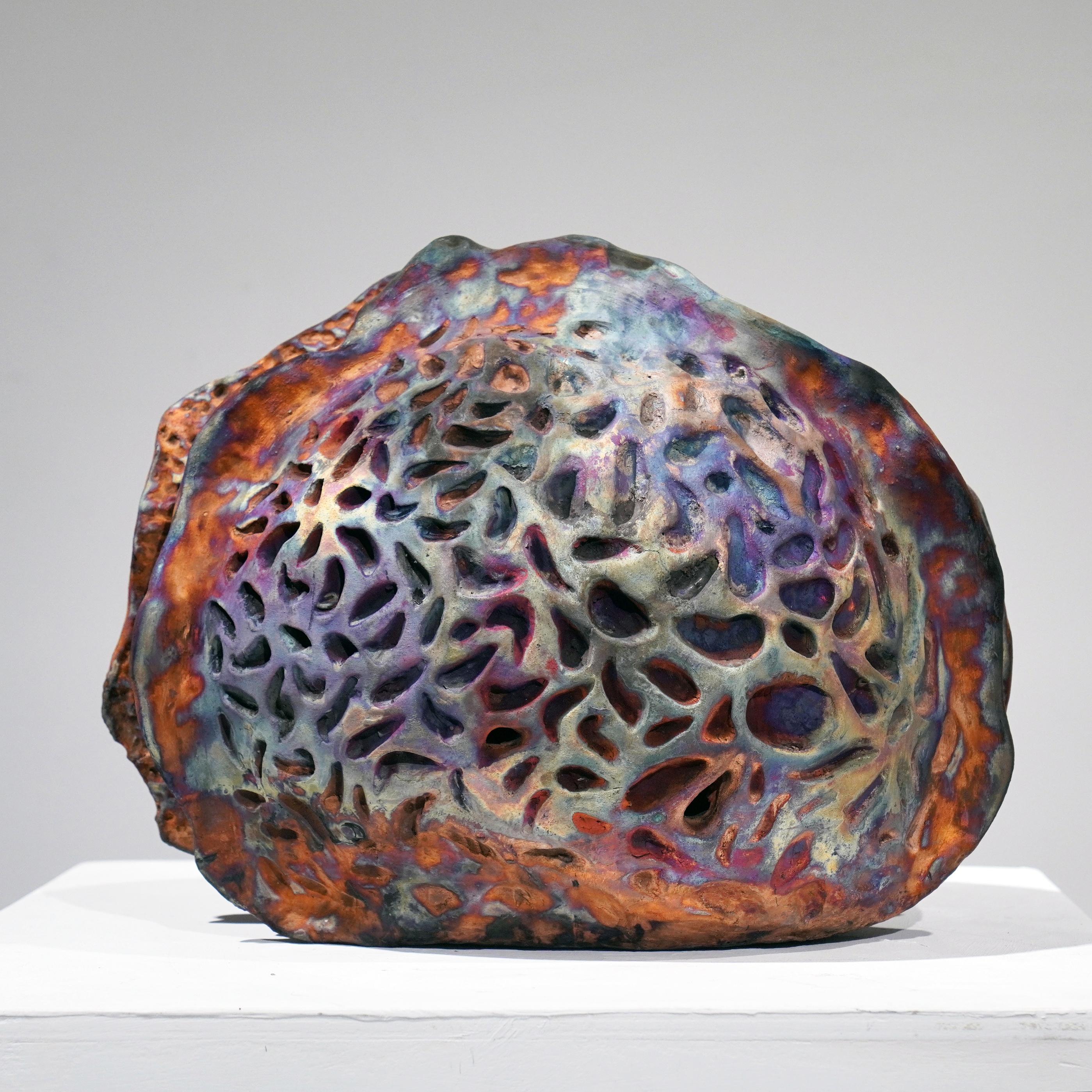 Modern Emotion - life magnified collection raku ceramic pottery sculpture by Adil Ghani For Sale