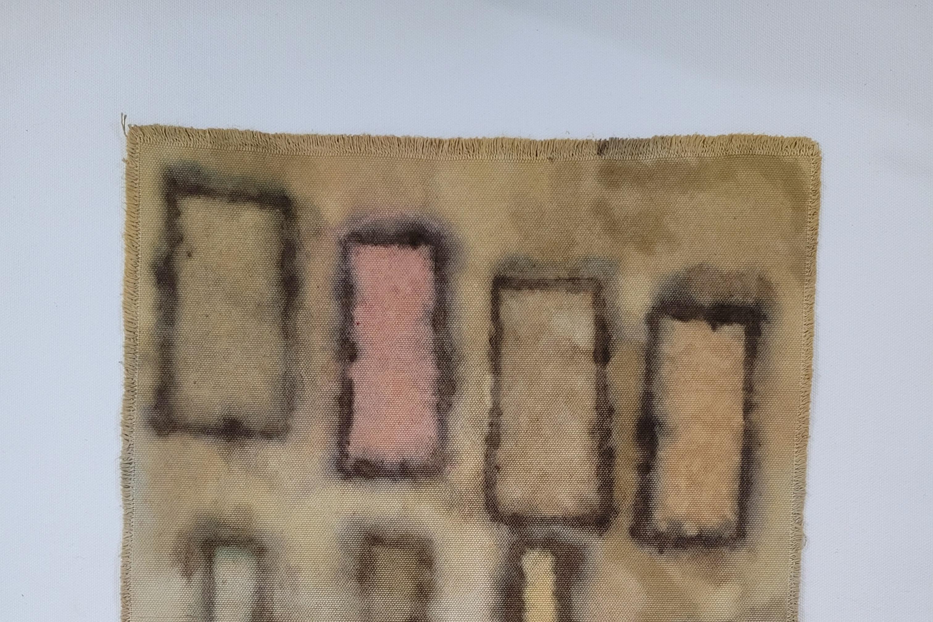 Moderno EMOTIONAL TRACES OF THE PAST (21) – Plant-Dyed Botanical Art on Cotton Canvas in vendita