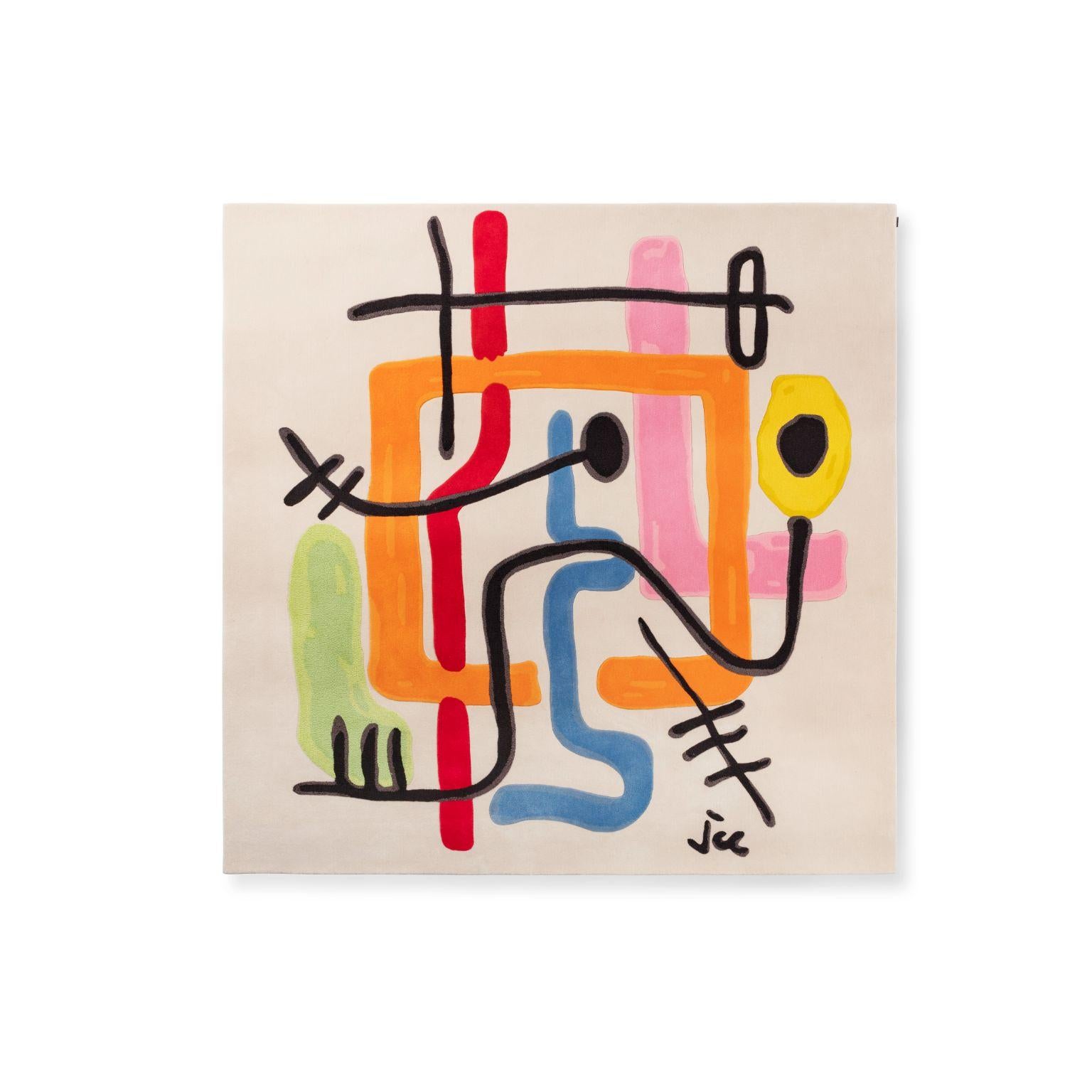 Emotional Traffic rug by Jean-Charles de Castelbajac
Dimensions: W 240 x H 240 cm
Materials: wool
Dimension customization is possible for bigger format only. 

Jean-Charles de Castelbajac is a visionary designer and artist who anticipated the
