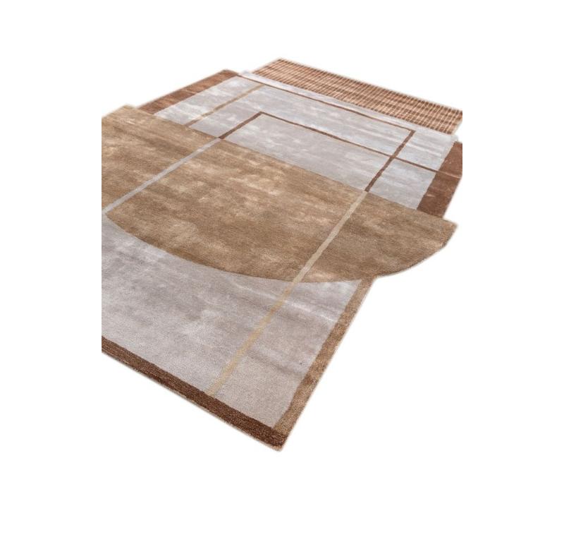 What shapes inspire your space? Delve into the deeper meanings woven into every contour of this modern shaped rug. Hand-tufted with precision in rural India, each piece reflects the power of emotions through meticulously crafted wool and viscose