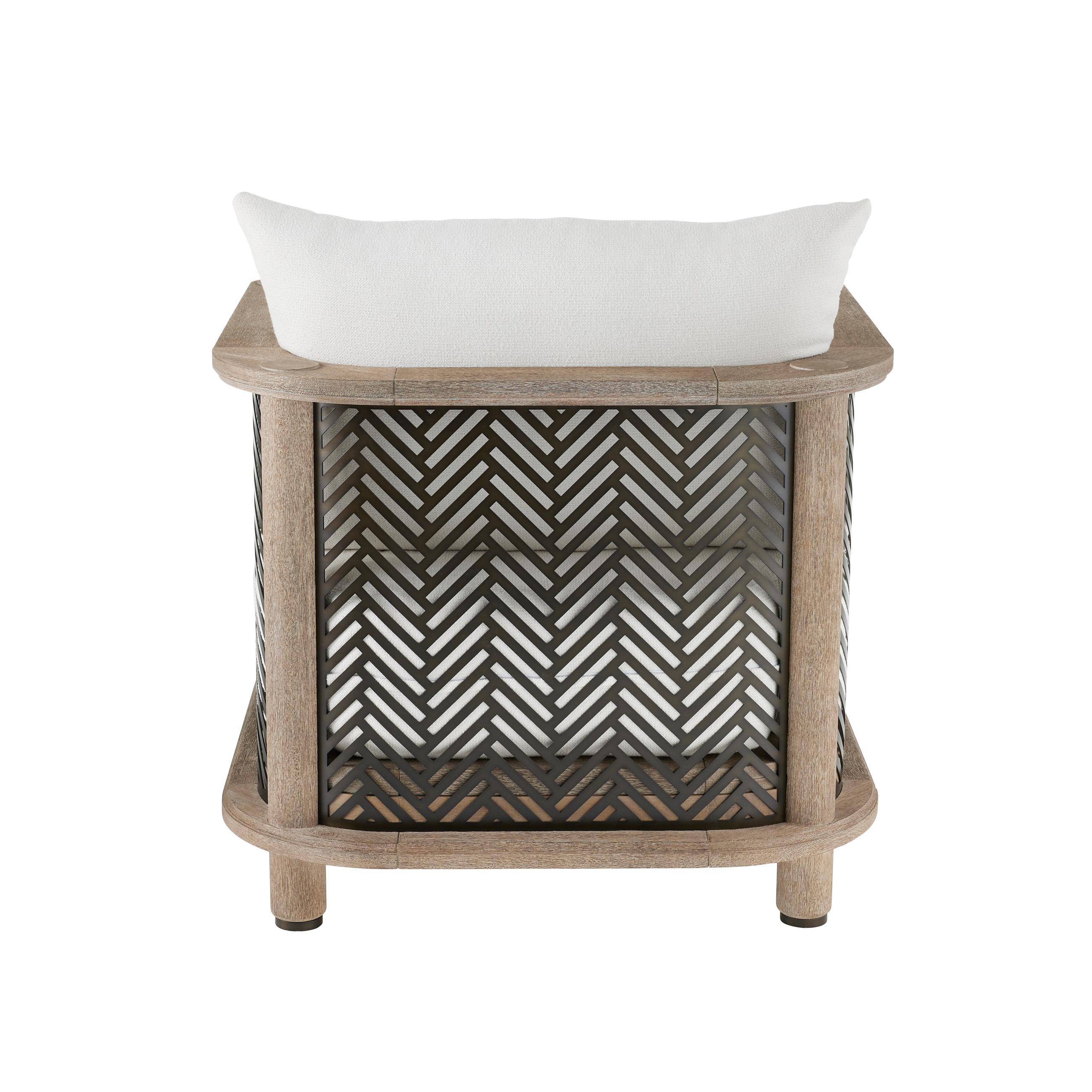 Chaise d'extérieur Emoto FRS11 - Pearl Outdoor Performance Bouclé teck teinté saule Excellent état - En vente à London, GB
