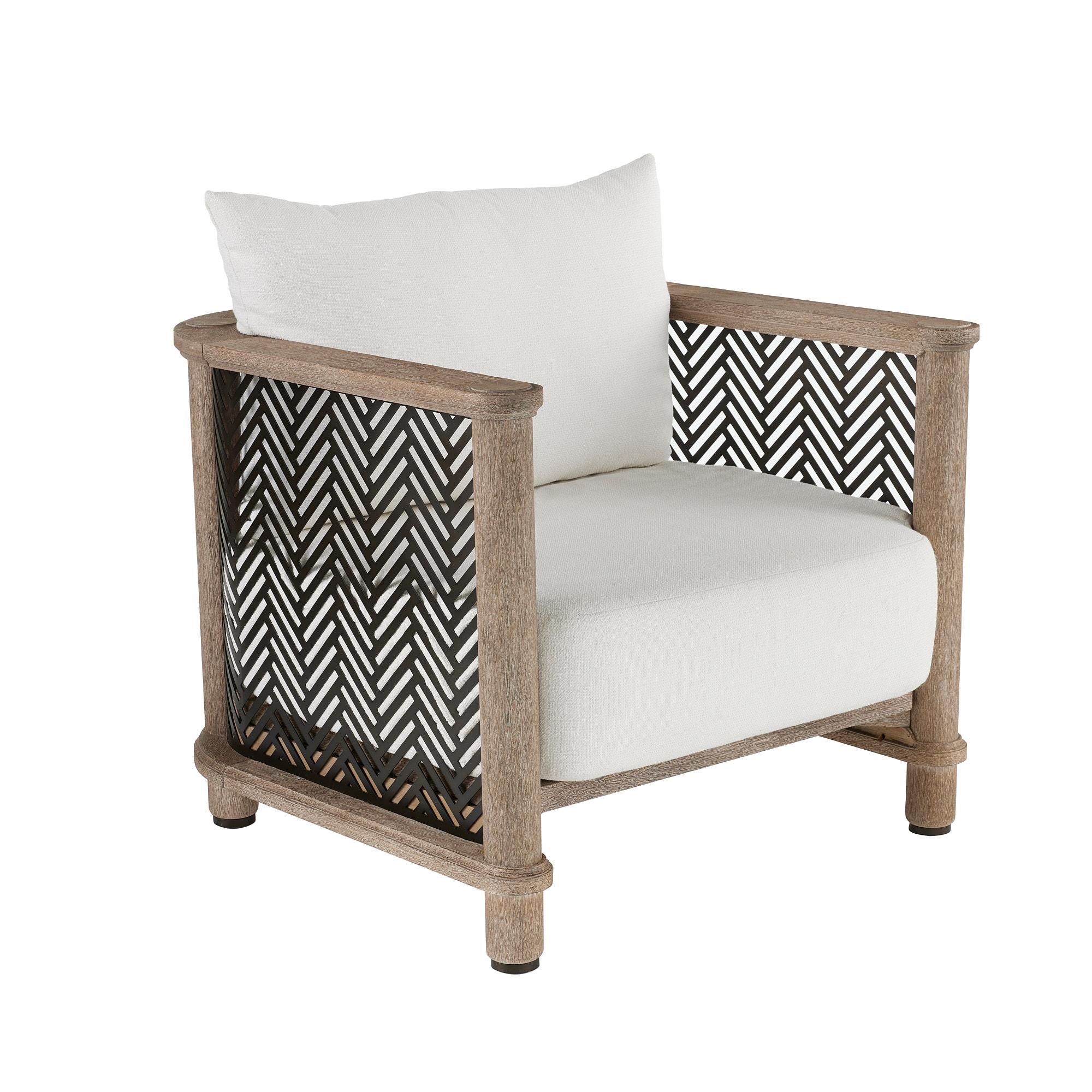 Chaise d'extérieur Emoto FRS11 - Pearl Outdoor Performance Bouclé teck teinté saule en vente 3