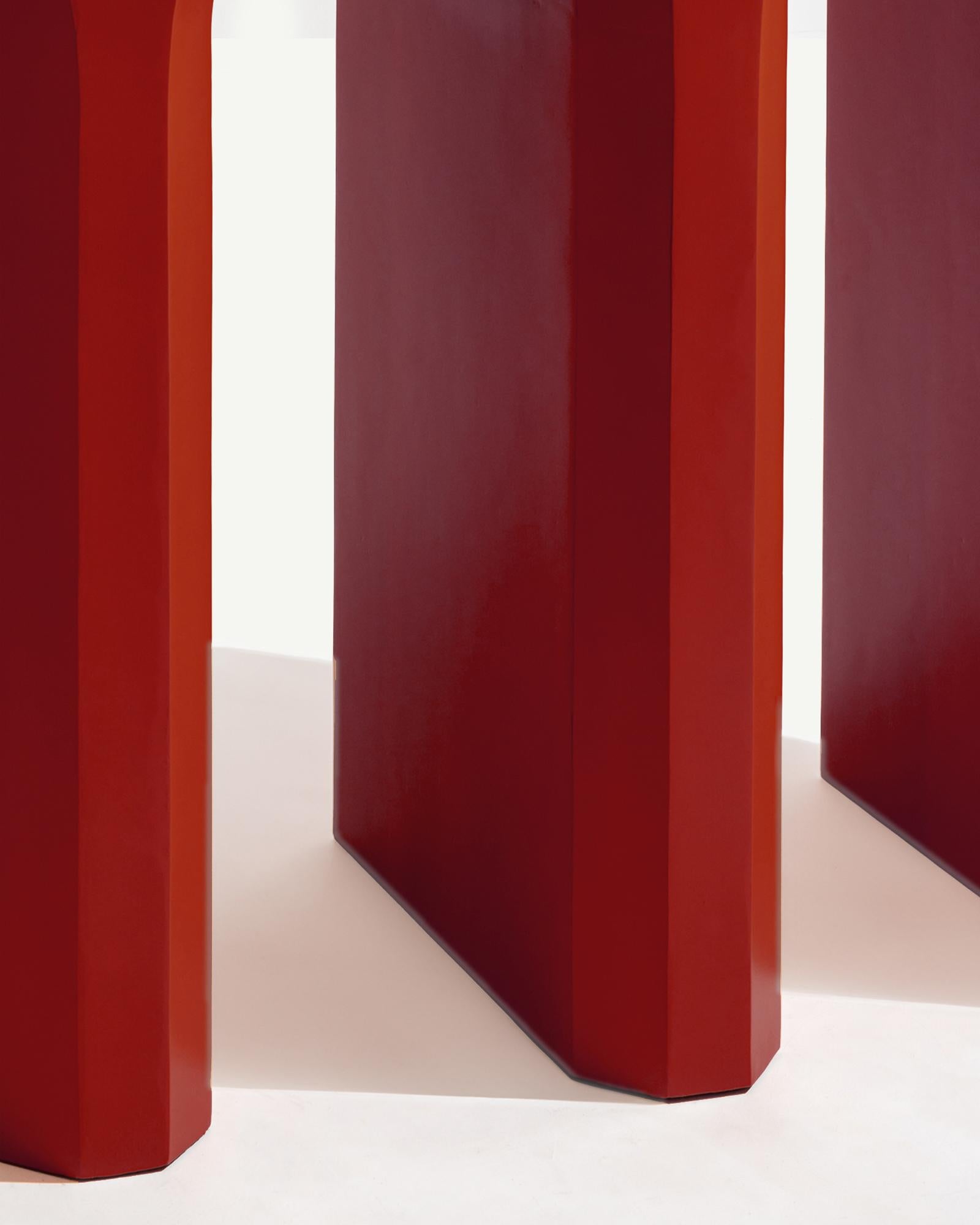 Indonesian Empat Arched Console Table Cherry Red For Sale