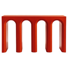Empat Arched Console Table Cherry Red