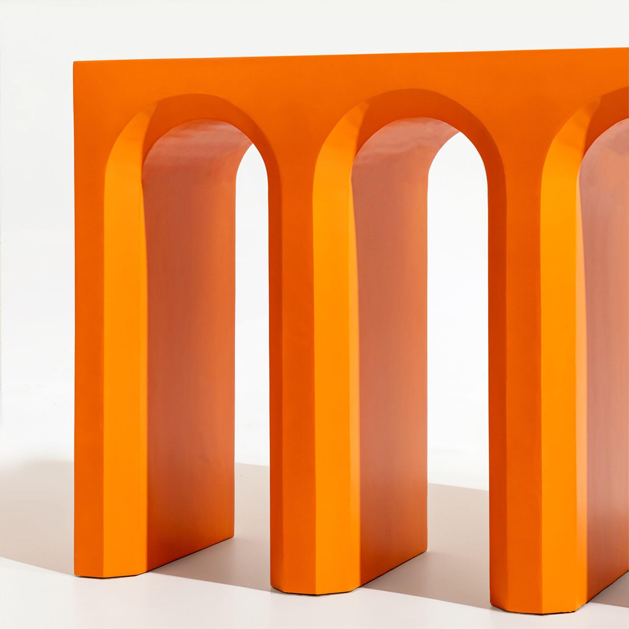 Elegant, deep detailing gives the Empat console table a sculptured appearance that makes it an artistic accent as well as a functional table. Its graceful arches add interest without overwhelming. The arching lines are simple but dramatic and the