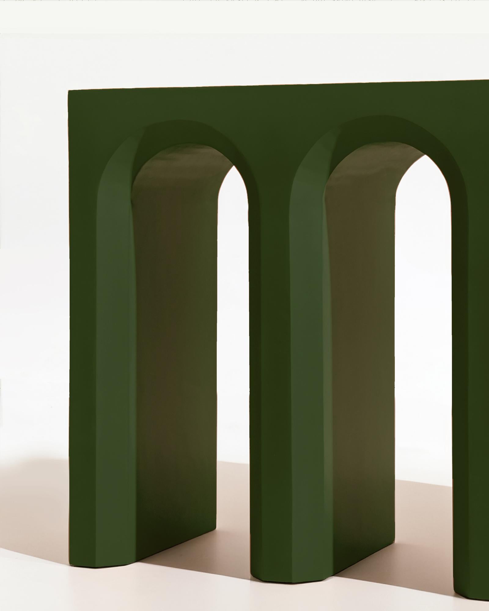 Empat Arched Console Table Hunter Green In New Condition For Sale In New York, US