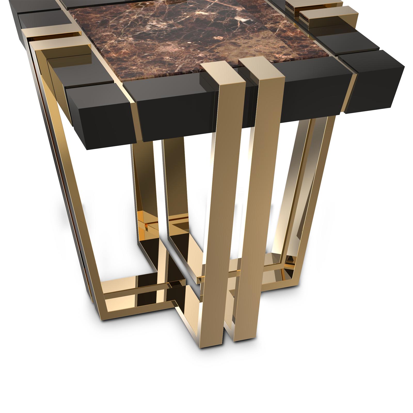 brown marble side table