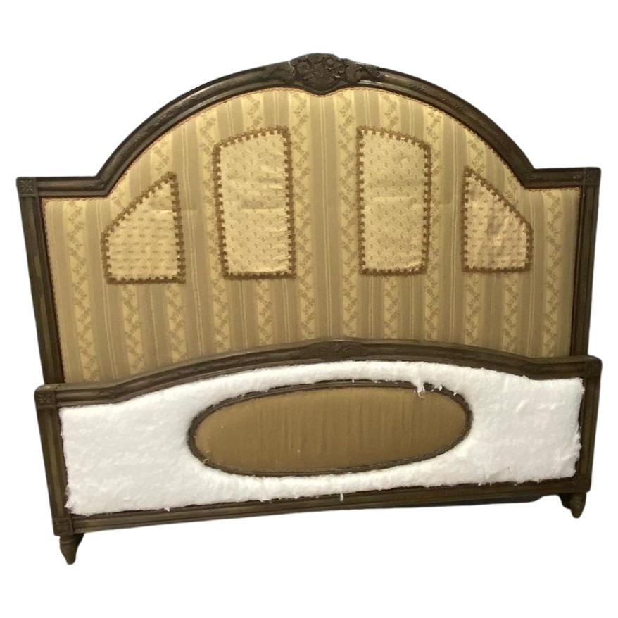 Emperor, Vintage Upholstered Wooden Carved Bed For Sale