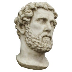 Vintage Emperor Antoninus Pius. bust in Carrara marble, marble sculpture