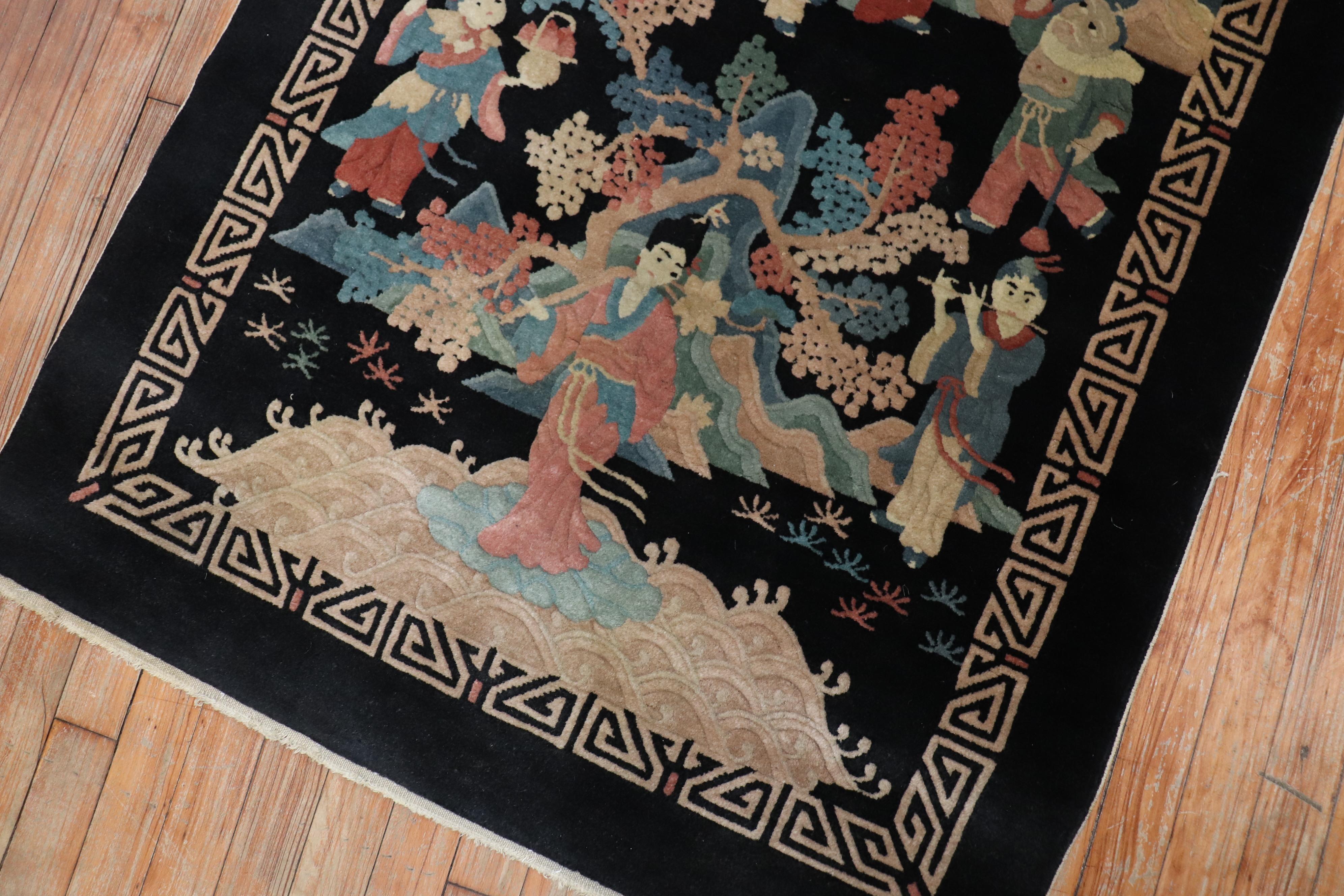 Wool Emperor Empress Chinese Scatter Size 20th Century Rug For Sale
