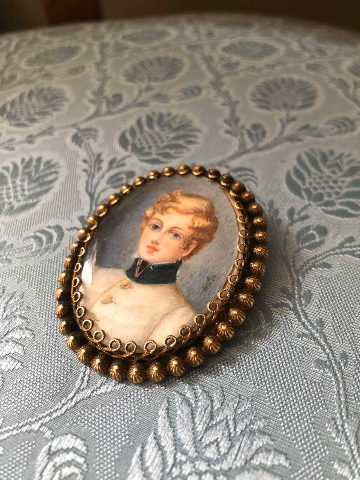Austrian Emperor Francis Joseph I, Fine Miniature Porcelain Portrait Signed, Austria 1822