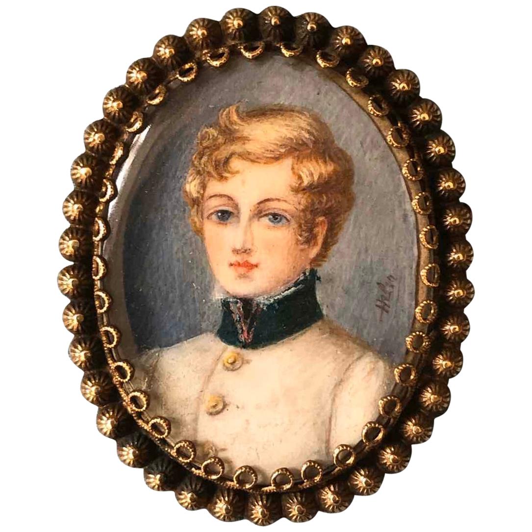 Emperor Francis Joseph I, Fine Miniature Porcelain Portrait Signed, Austria 1822