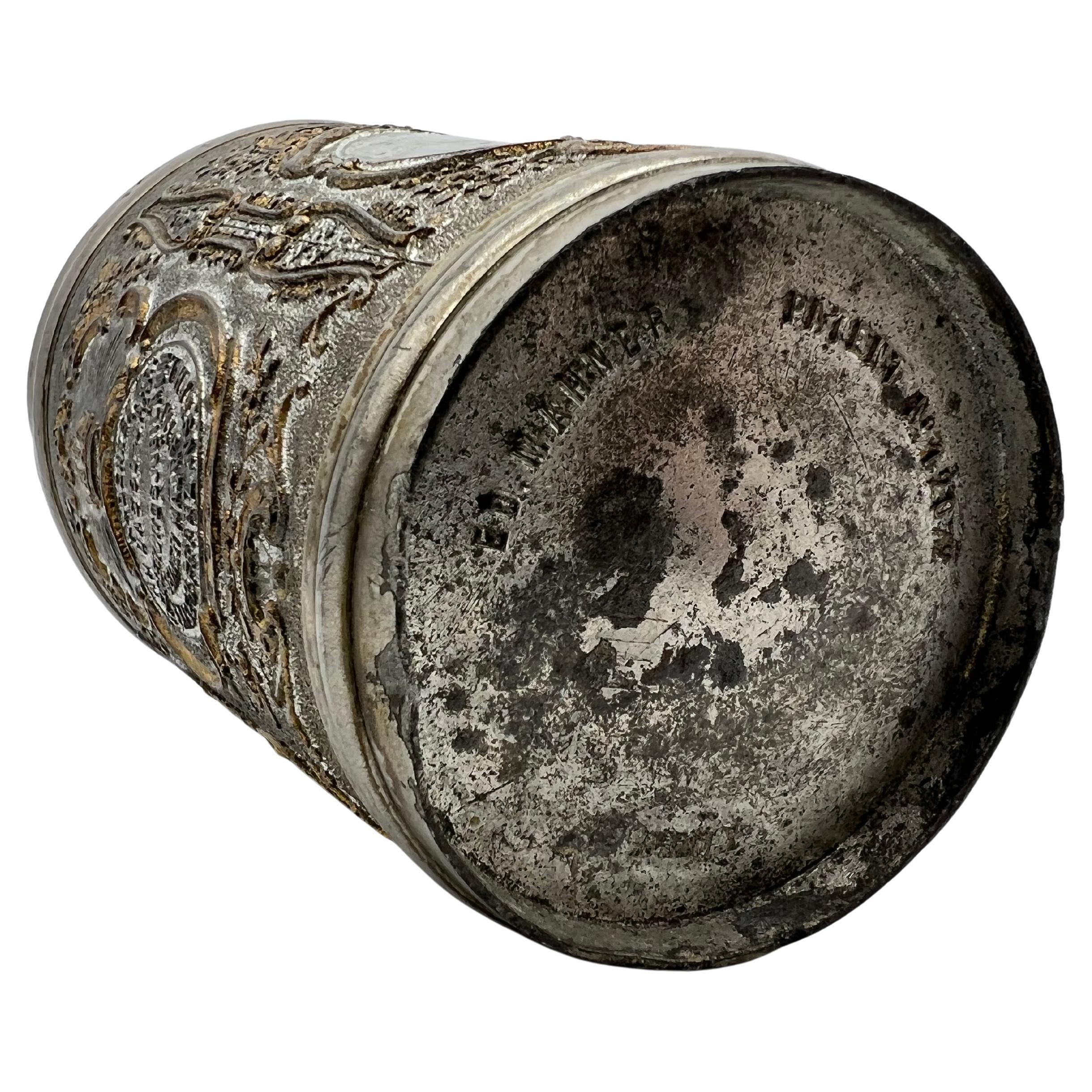 Empereur François-Joseph 1 Eduard Mahner, antique, étain, anniversaire, empereur, mug Bon état - En vente à Wien, AT