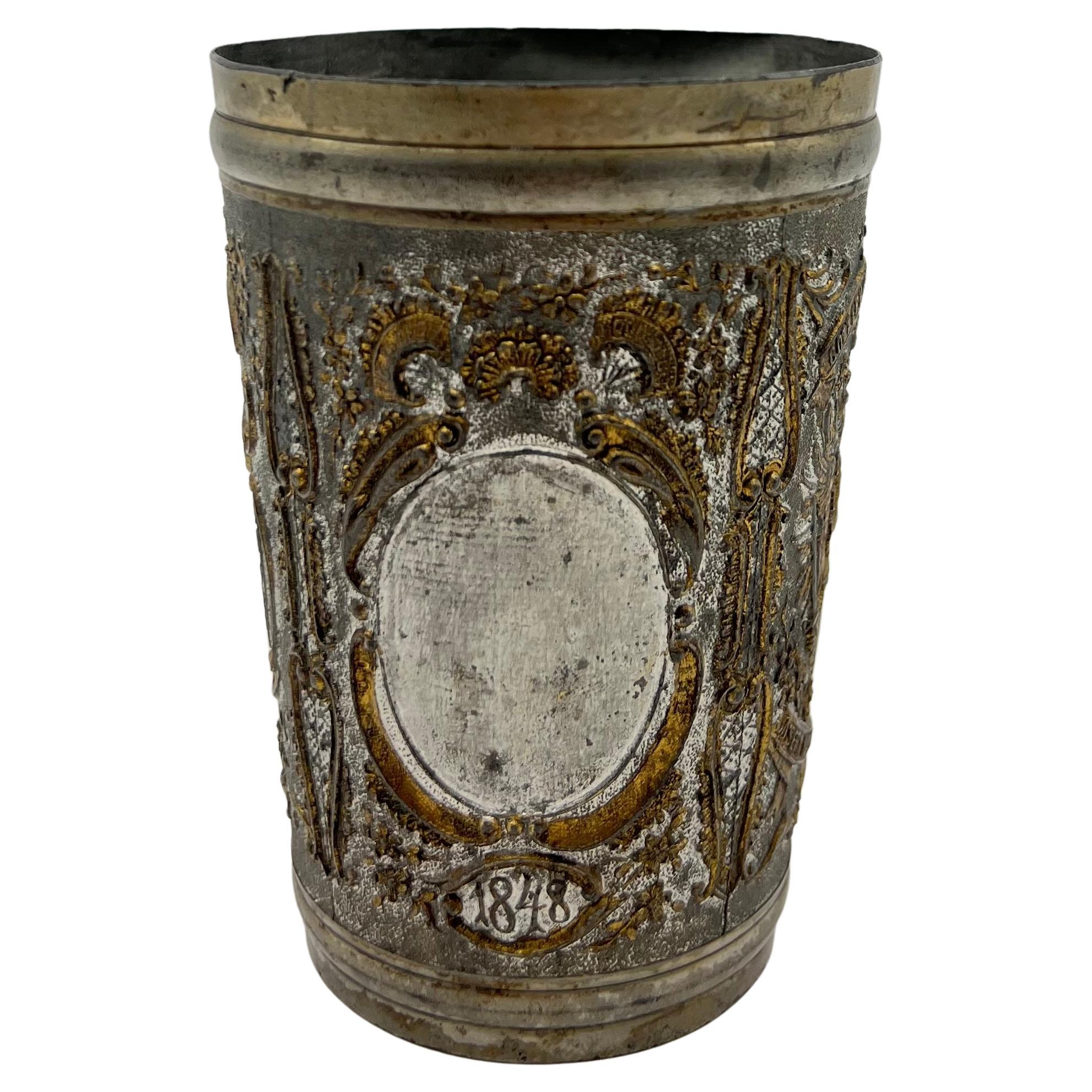Empereur François-Joseph 1 Eduard Mahner, antique, étain, anniversaire, empereur, mug en vente 1