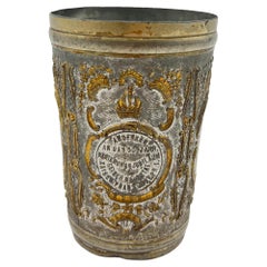 Kaiser Franz Joseph 1 Eduard Mahner, antik, Zinn, Jubiläum, Kaiser, Becher