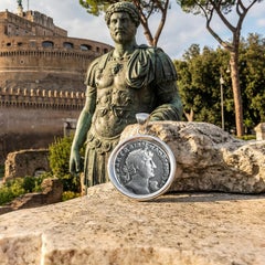 EMPEROR HADRIAN Ancient Roman Coin 2nd Cent. AD Silver Pendant