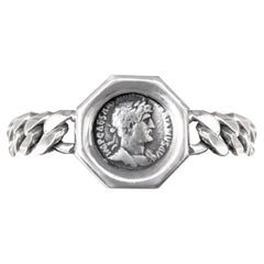 Emperor Hadrian Roman Coin '2nd Cent. AD' Sterling Silver Bracelet