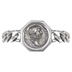Emperor Hadrian Roman Coin '2nd Cent. AD' Sterling Silver Bracelet