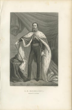 Emperor Maximilian I of Mexico – Antique Imperial Portrait Engraving, 1867