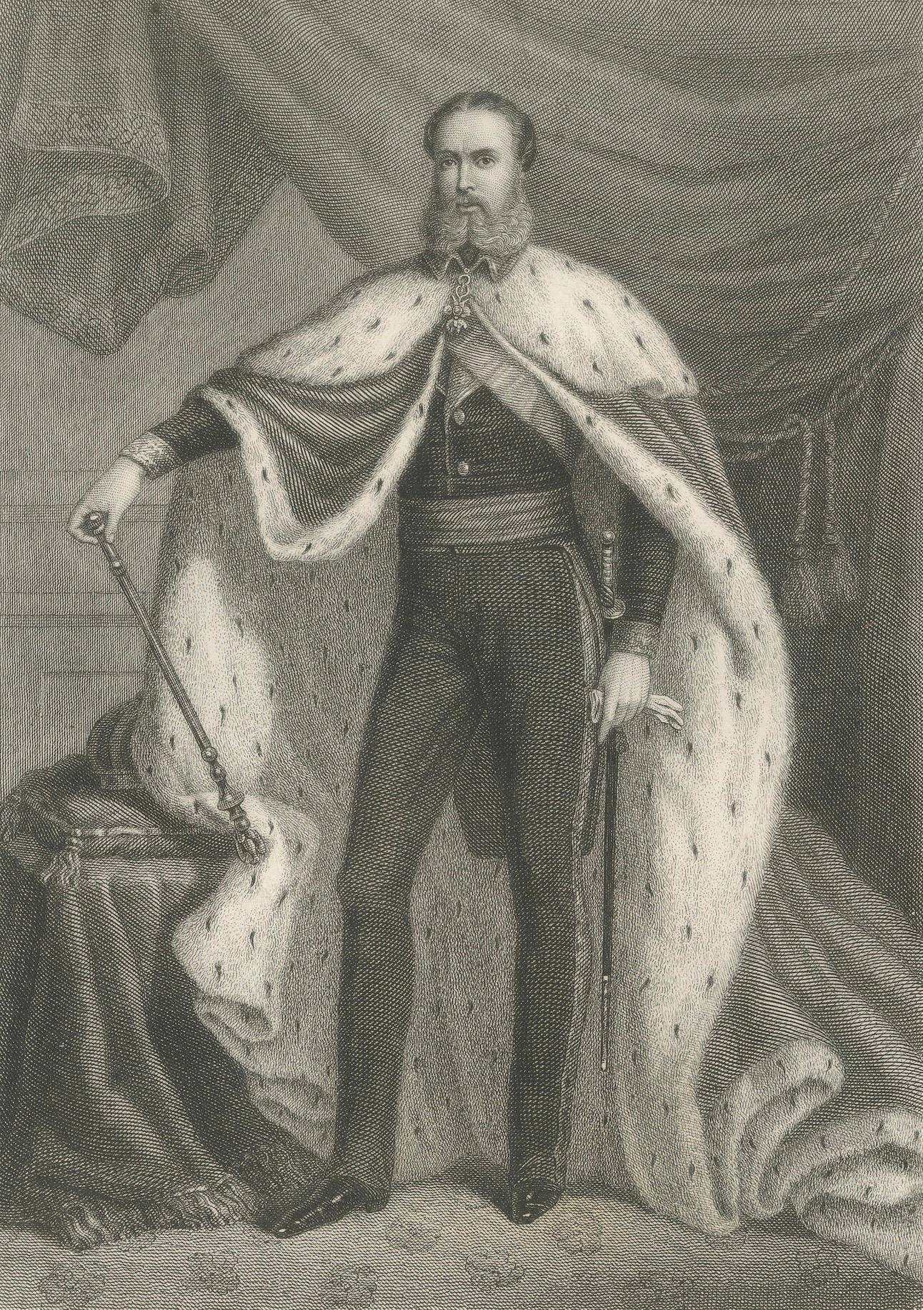 Kaiser Maximilian I. von Mexiko - Antiker kaiserlicher Porträtstich, 1867 im Angebot 1