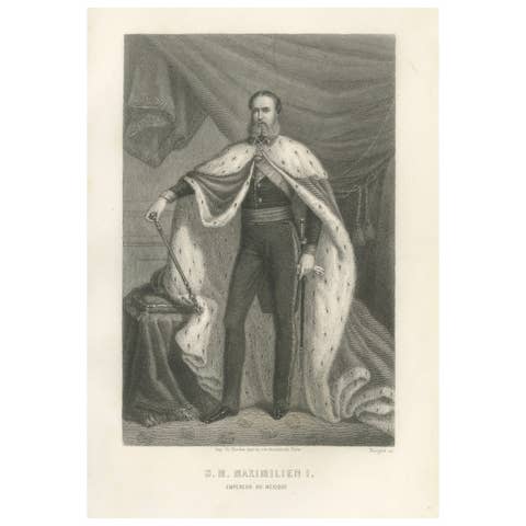 Emperor Maximilian I of Mexico – Antique Imperial Portrait Engraving, 1867