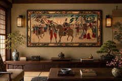 Emperor Meiji Silver Wedding Jubilee, Nobukazu Japanese Triptych, 1894