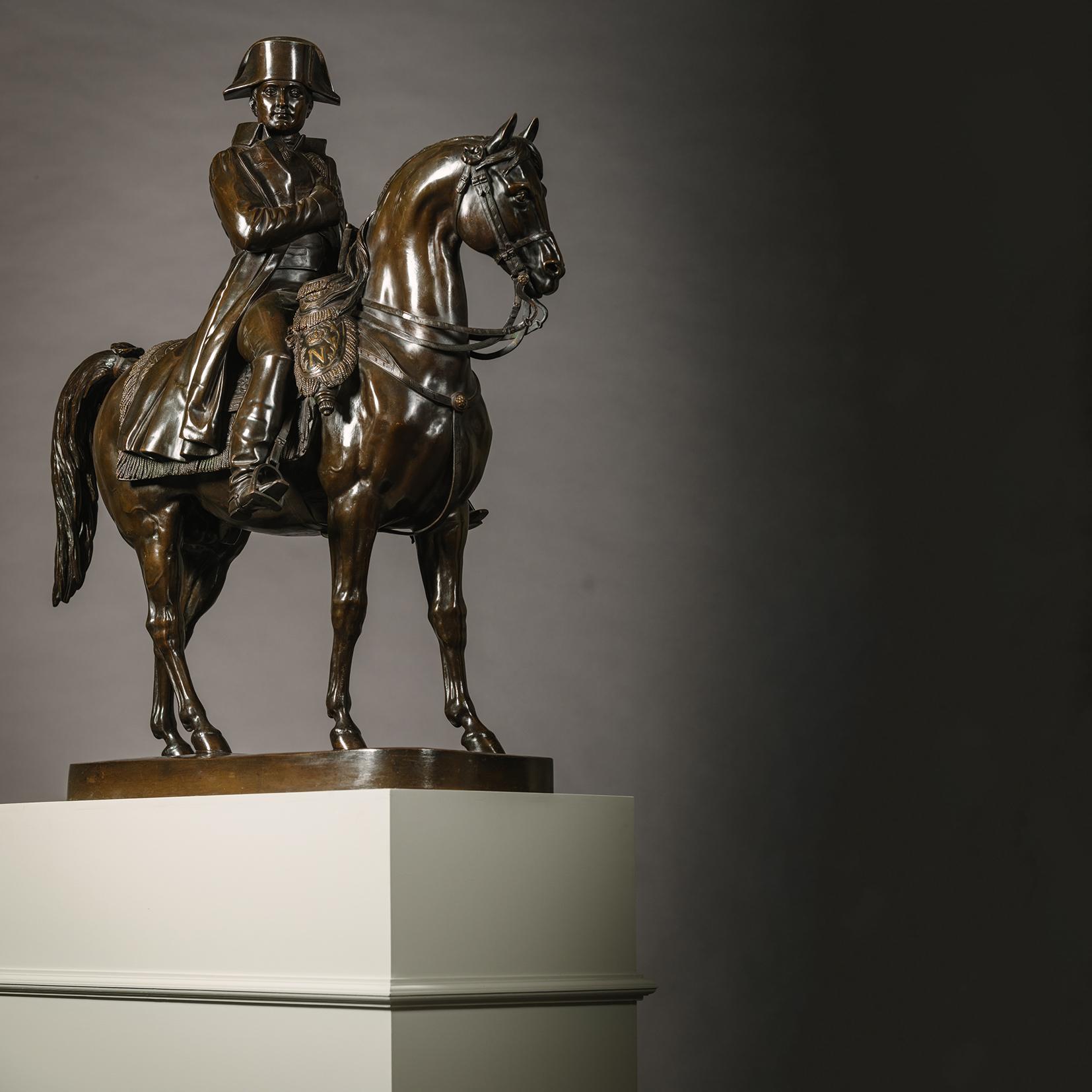 XIX secolo Imperatore Napoleone a cavallo, fusione di Susse Frères, Parigi in vendita