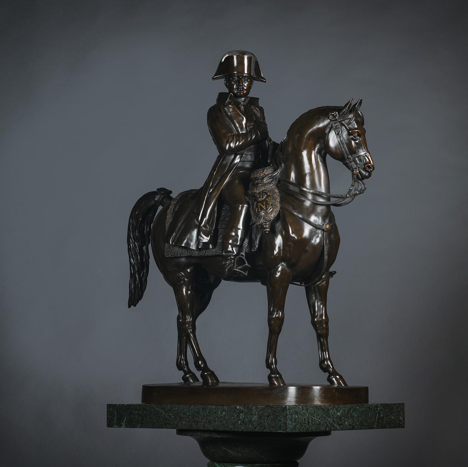 Empereur Napoléon à cheval, fonte de Susse Frères, Paris en vente 1