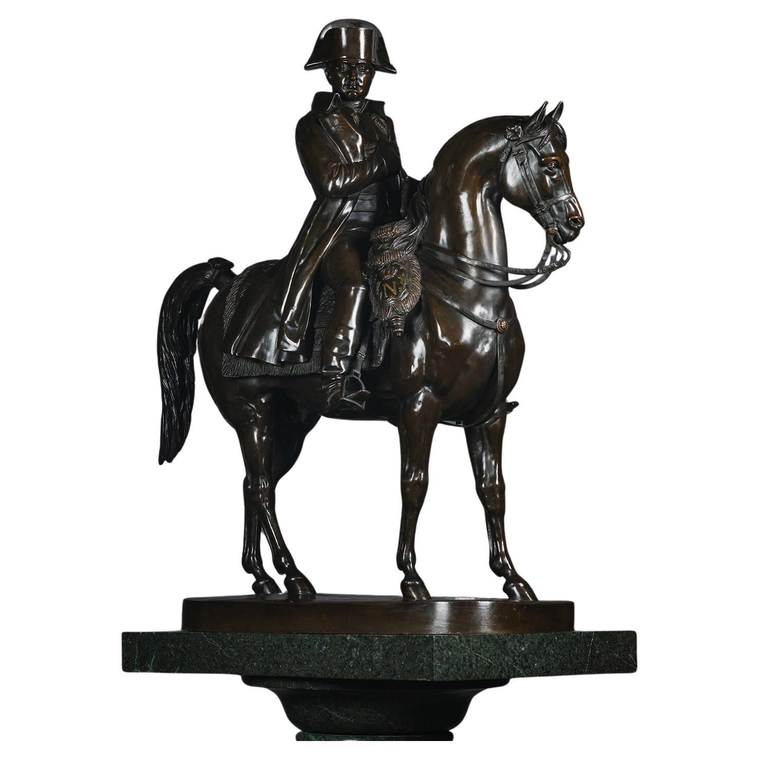 Empereur Napoléon à cheval, fonte de Susse Frères, Paris en vente