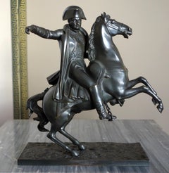Emperor Napoleon riding his horse, 19th century bronze
