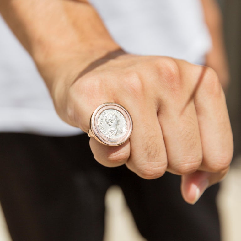 Emperor Publius Septimius Geta Ancient Roman Coin 9 Carat Rose Gold ...