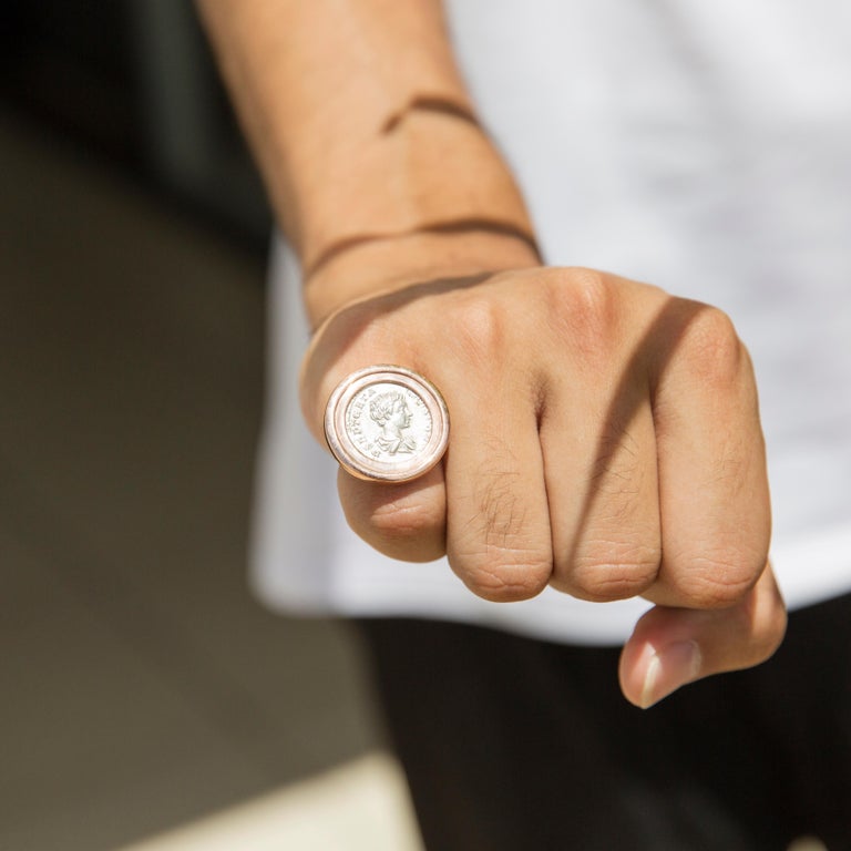 Emperor Publius Septimius Geta Ancient Roman Coin 9 Carat Rose Gold ...