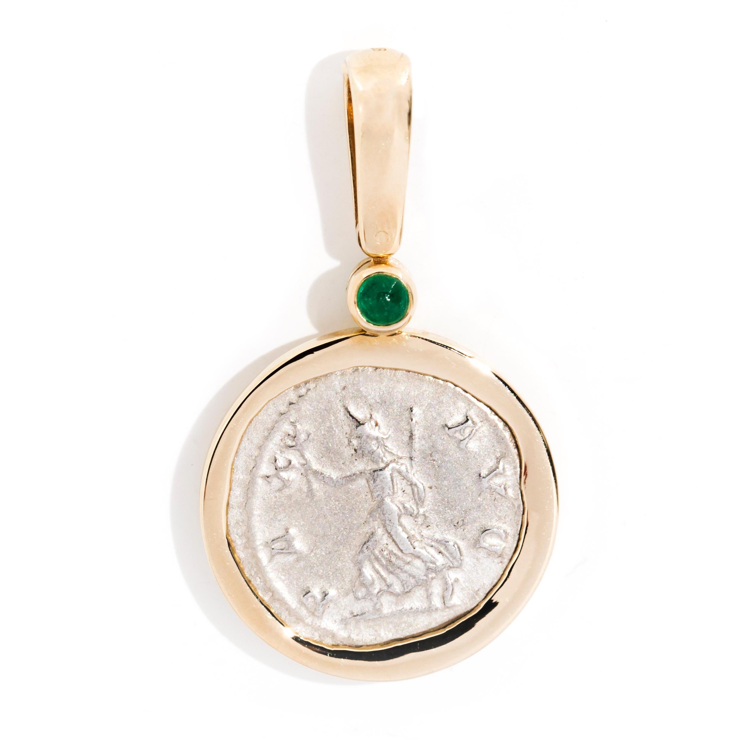 white gold coin pendant