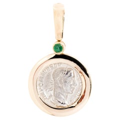 Kaiser Severus Alexander und Pax Antike Münze Anhänger 9 Karat Gelbgold