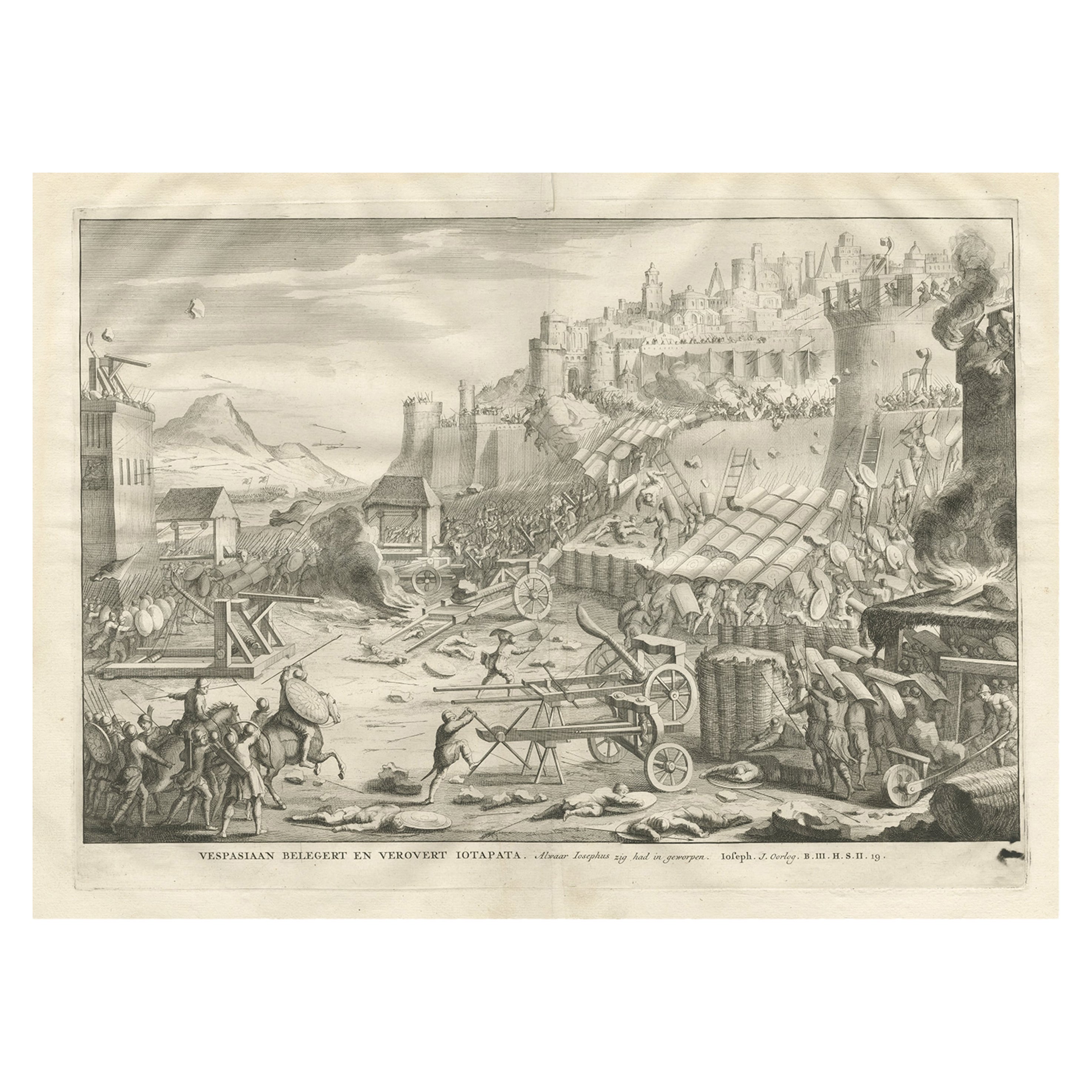 Emperor Vespian Besieging and Conquering Iotapata 'Yodfat', 1725 For Sale