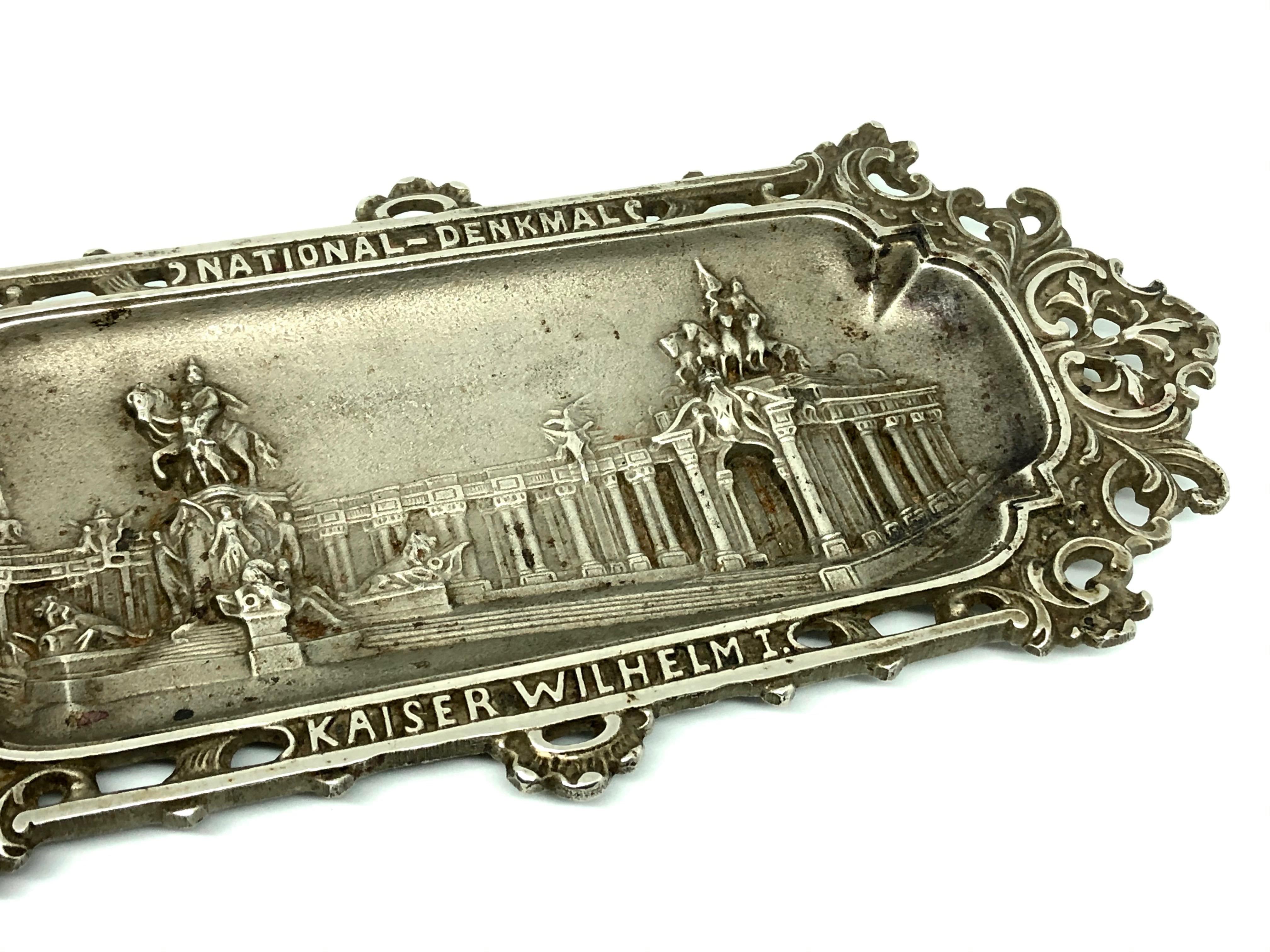 Kaiser Wilhelm I. Metallfalle zeigt Nationaldenkmal:: antik deutsch:: 1890er Jahre (Art nouveau) im Angebot