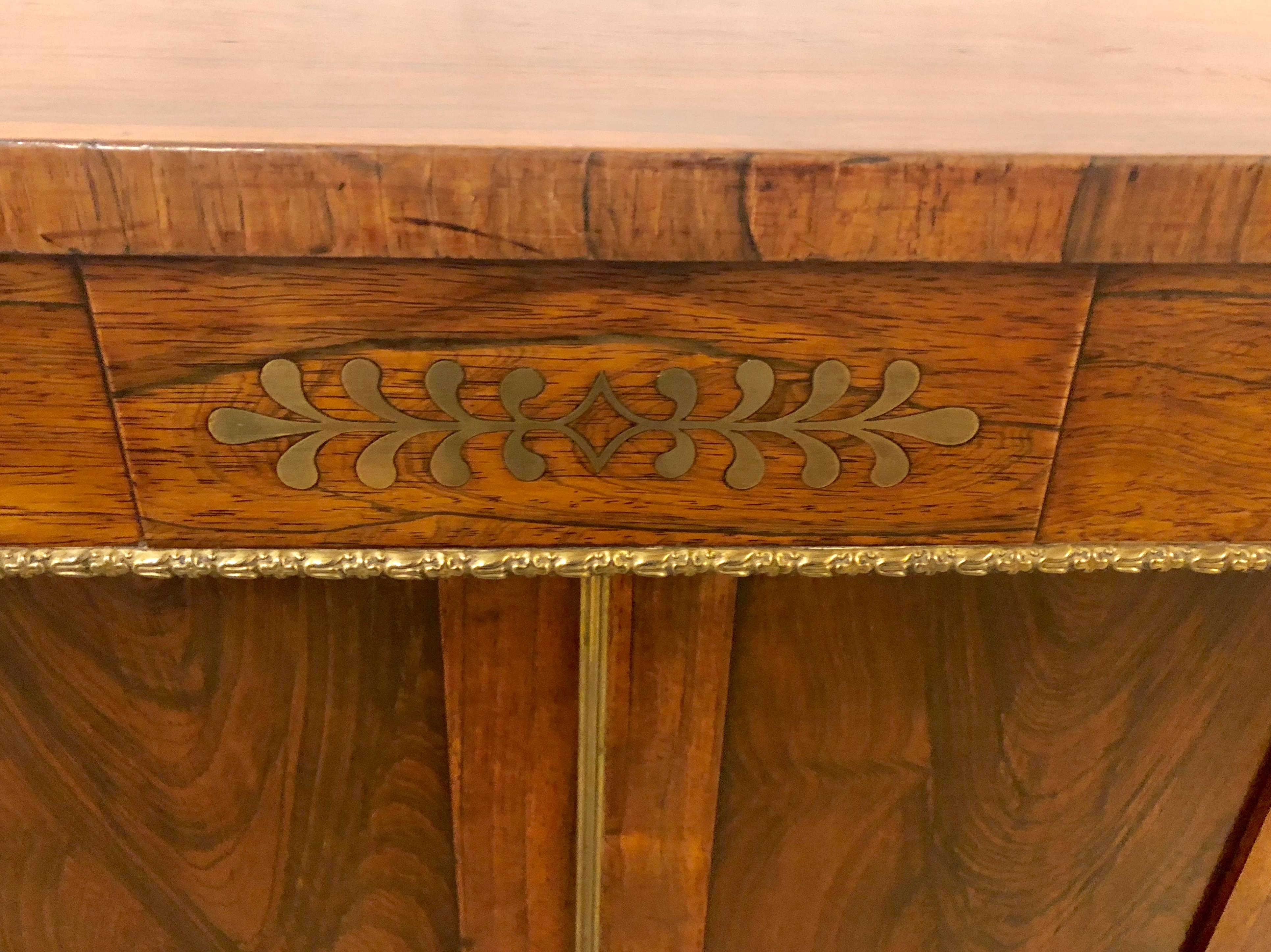 Late 19th Century Empire 19th-20th Century Boule Inlaid Rosewood Credenza or Sideboard