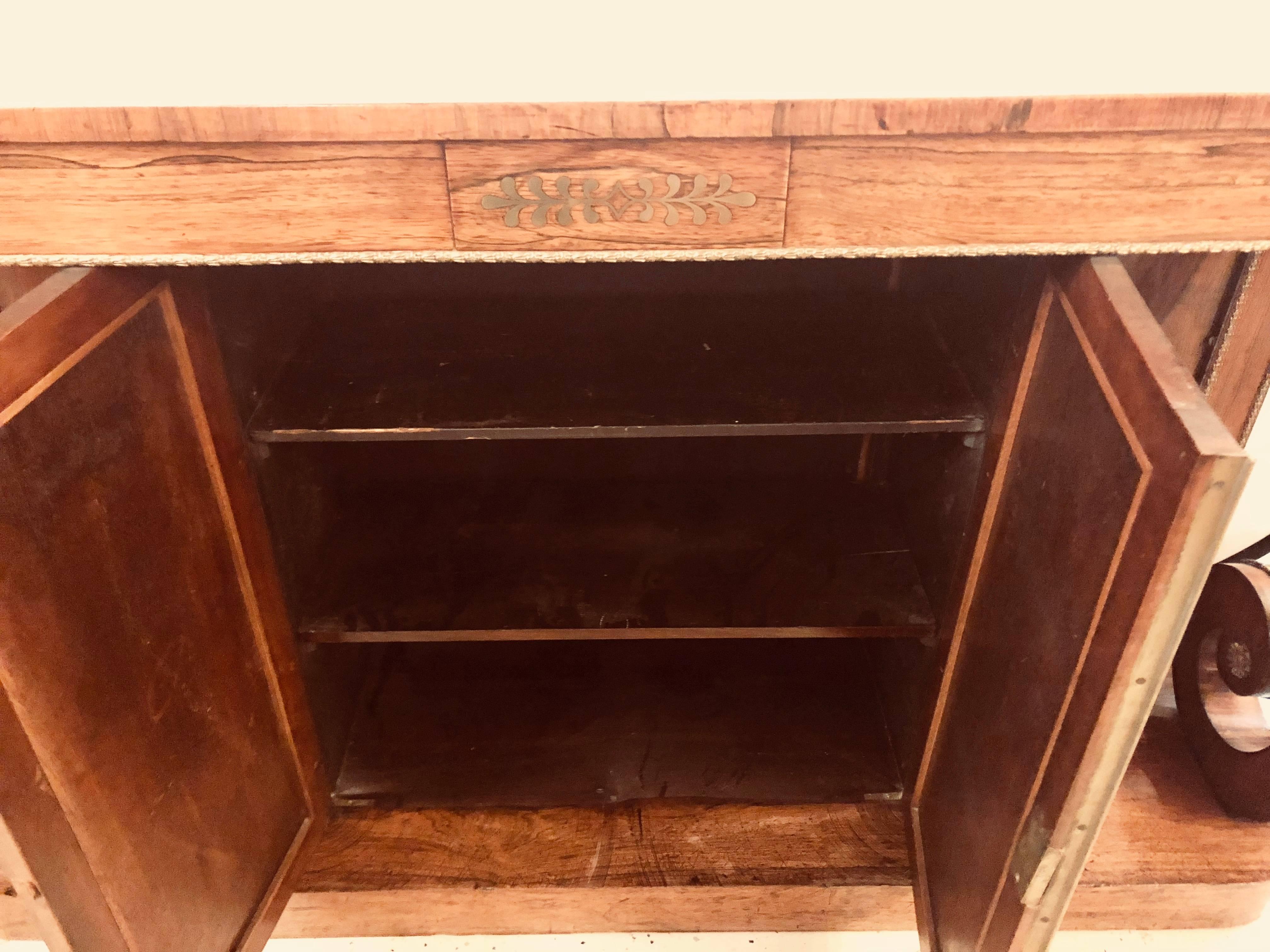 Empire 19th-20th Century Boule Inlaid Rosewood Credenza or Sideboard 4