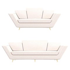 Empire 2 and 3 Seat Sofa - Handcrafted Modern Art Deco Sofas with Brass Legs