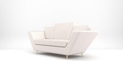 Empire 2 Seat Sofa - Handcrafted Modern Art Deco Sofa with Brass Legs
