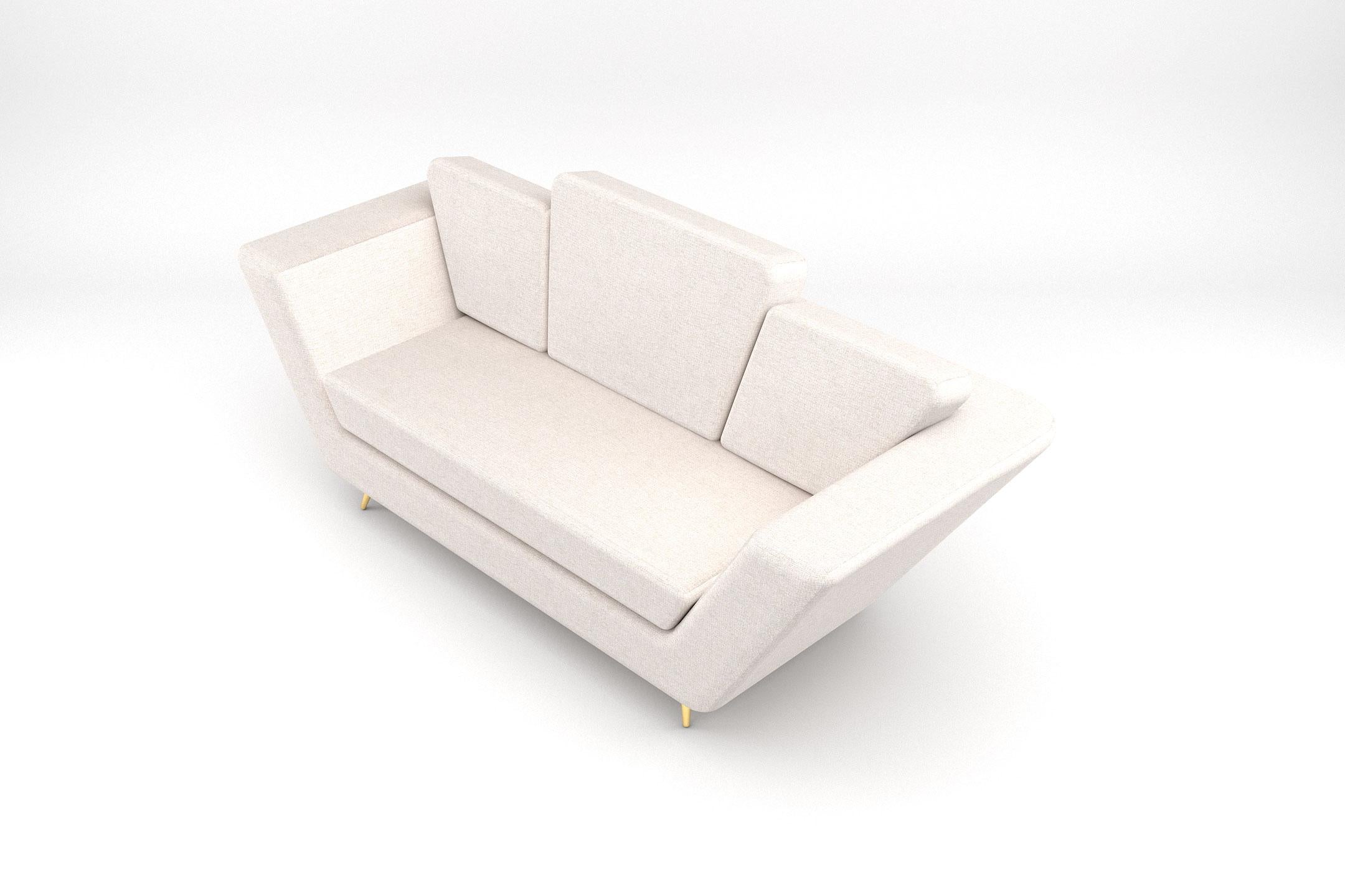 Europeo Divano Empire a 2 posti - Divano moderno Art Deco realizzato a mano con gambe in ottone in vendita