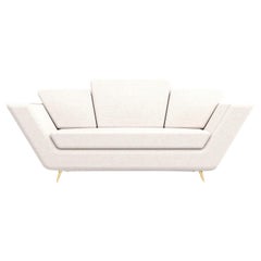 Empire 2 Seat Sofa - Handcrafted Modern Art Deco Sofa with Brass Legs