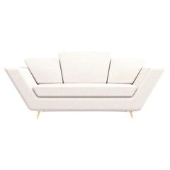 Divano Empire a 2 posti - Divano moderno Art Deco realizzato a mano con gambe in ottone